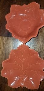 Set of 2 Pfaltzgraff Brick colored ceramic trays